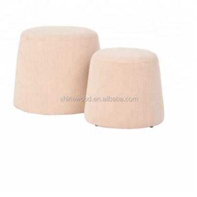 China Multi-scene Use Ottoman Living Room Bedroom Pouf With Round Canvas Cover Stool for sale