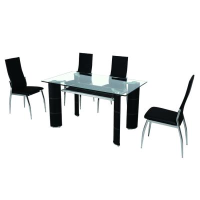 China Tempered Glass Top Contemporary Dining Table Set With Chair for sale