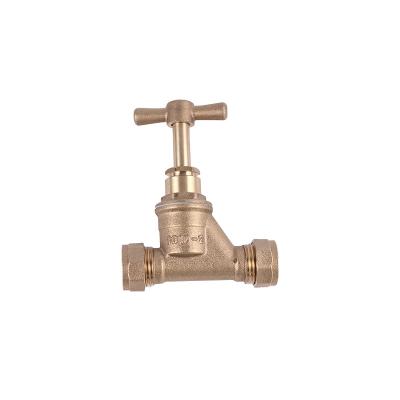 China General 15mm Brass Compression Connector Water Angle Stop Valve for sale