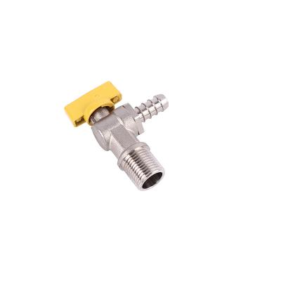 China General Nickel Plated Nipple Connector 90 Degree Angle Gas Regulator Ball Valves for sale