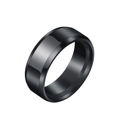 China Trendy Fashion Charm Jewelry Ring Mens Stainless Steel Black Rings For Women for sale