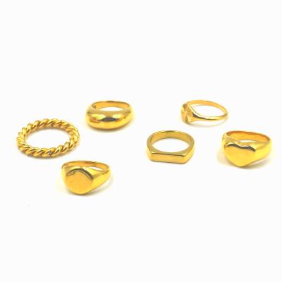 China 18K Gold Stainless Steel Romantic Seal Ring For Women Girl for sale