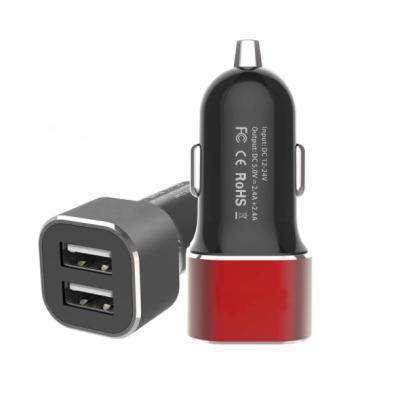 China Dual 3.0 USB 12v Car Mobile Phone Smart Portable Adapter High Quality 2.4a USB Fast Charging iPhone Samsung Car Charger Wholesale for sale