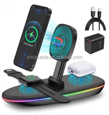 China New Arrival Smart Watch 3 in 1 15W Folding Wireless Charger for Airpods Pro Headphone Charger Smartphone Desktop Magnetic Charging Dock for sale