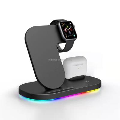 China New Design Smart Watch QI Certificate 3 in 1 Magnetic Fast Charging Dock for Airprods Wireless Charger Phone Desktop Holder for iphone13 for sale