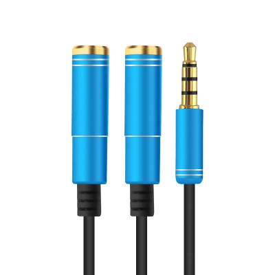 China Car 3.5mm male to aux audio cable. 2 Cable Female Earphone Headphone Audio Stereo Splitter Adapter Y Splitter for sale