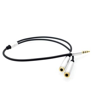 China The car factory wholesales audio aux cable. 2 3.5mm Dual In 1 Couple Cable Audio Earphone Audio Extension Cable for sale