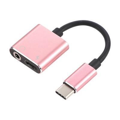 China For Samsung Huawei new explosion USB-C/Type-C to 3.5mm aux. + USB-C/Type C MI 8 Lite A2 Earphone Adapter Charger Audio Cable for sale