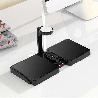 China Mobile Phone 4 in 1 Mobile Phone Wireless Charging Dock for iWatch for Earphones for iPhone Fast Qi Wireless Charger for Samsung Galaxy for sale