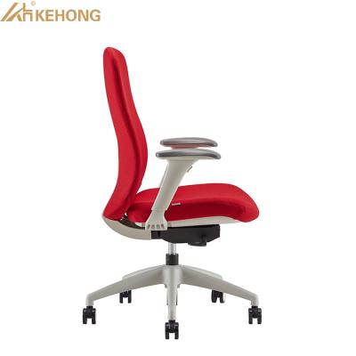 China (Height) Mid-Back Adjustable Ergonomic Office Chairs Modern Fabric Lumbar Support Swivel Fabric Chair With Armrests Office Fabric Chair for sale