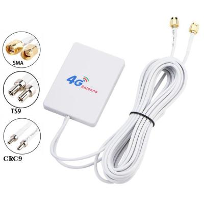 China Wireless Communication Huawei ZTE CPE Router 4G LTE Communication Antenna Compatible with 3G GSM Dual Out Cable TS9 CRC9 SMA-M Connector for sale