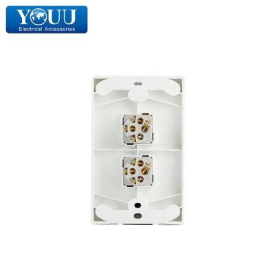 China YOU Technology SAA Certification 2 Electrical Vertical Strip Wall Switch Stylish Design for sale