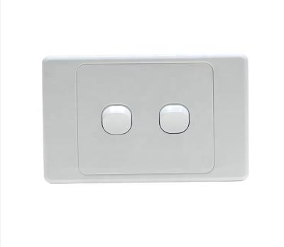 China Stylish Design YOU Hot Selling Wall Switch Australian SAA Approved 2 Gang Wall Switch 10A Horizontal for sale