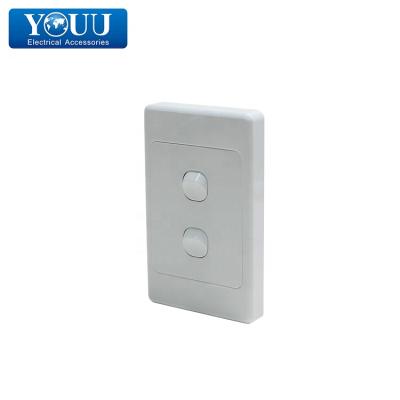 China Stylish Design YOU Certification 2 Strip Vertical Switch SAA Australian Socket U19 Wall Switch for sale