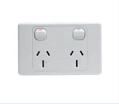 China Stylish Design YOU OEM Horizontal Multi Color Double Power Point 15A Home Wall Switch Electrical Outlet for sale