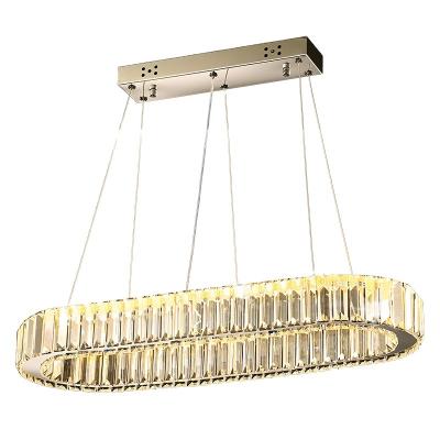 China European-style special price led romantic restaurant pendant lamp restaurant iron art oval crystal lamp for sale