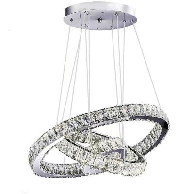 China Simple modern simple restaurant pendant lamp, three main circle, creative personality LED crystal lamp for sale