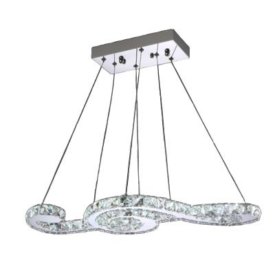 China Modern Romantic Style Led Creative Crystal Bedroom Chandelier Modern Simple Note Shape Dining Crystal Chandelier Lighting for sale