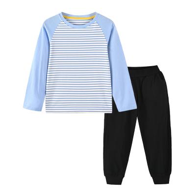 China Vintage children's clothing sets 2021 boys and girls long sleeve shirts solid color all-match basic suit for sale