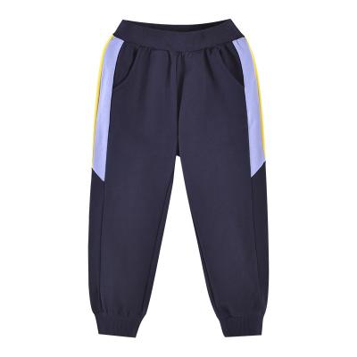 China Fade Proof New Spring and Autumn Boy's Pants Color-blocking Sweatpants for Boys and Girls Pure Cotton Thin Trousers for sale