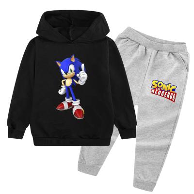 China Custom Kids Cartoon Pattern Casual Hoodie Two Piece Set Of Hoodies 2021 And Trackers Vintage New Product for sale