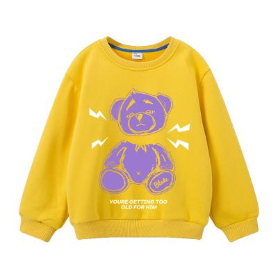 China Anti-pilling children's clothing winter 2021 boys and girls cartoon guard plus velvet warm boy's long-sleeved sweater for sale