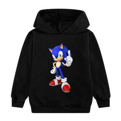 China Anti-pilling sonic the hedgehog autumn and winter 3-15 years old children's hoodie no drawstring comfortable cartoon pattern children's custom hoodie for sale