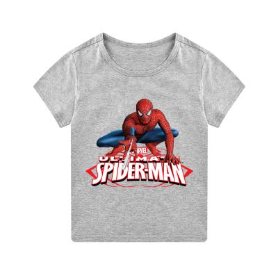 China Wholesale Compressed Summer T Shirts 3-15 Year Old Boys and Girls Spider-man Custom T-shirt Cartoon Boy T-shirt for sale