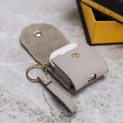 China For Earphone Custom Leather Case For Airpods Earphone Leather Case Earphone Case Key Chain for sale