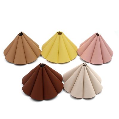 China Modern Multi Colors Factory Outdoor Camping Lampshade Hanging PU Leather Lampshade Camping Rack Case for sale