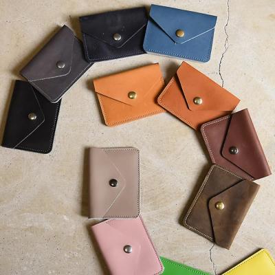 China Genuine Leather Vaccine Gift Voucher Card Holder Case Cover Men Pocket Envelope Card Wallets Card Holders For Women for sale