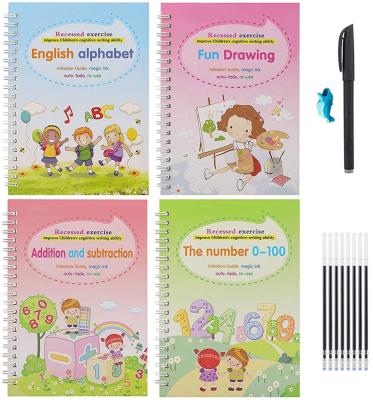 China Reusable Fresh Cheap Spiral Notebook School Supplies Magic Practice Spiral Notebook For Kids Child Book Printing for sale