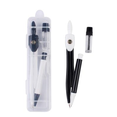 China Wholesale Cheap Price School Color Metal Geometry Set Black White Pencil Compass Set For Student Drawing Circle for sale