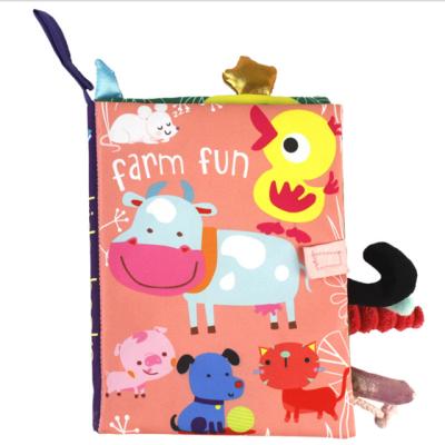 China Children Play Book Tails 13 Styles Baby 3D Cloth Cloth Books Children's Early Educational Customized Soft Washable Animal Cloth Book for sale