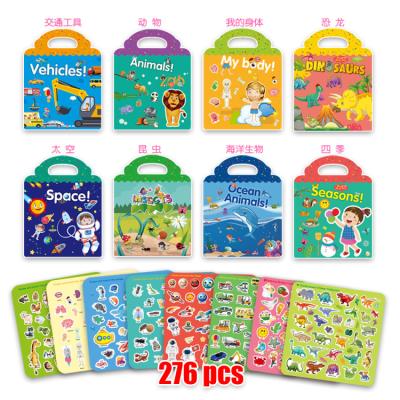 China Fashion Design Waterproof+Eco-friendly Kids Christmas Gift Large Size 13 Waterproof Books For Kids Sticker Custom Reusable Books For Kids Gifts for sale