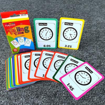 China Entertaiment Game Cards 8 Styles Time Children's Color Shape Animal English Educational Flash Cards Printing Cardboard Paper Flash Cards For Toddlers for sale