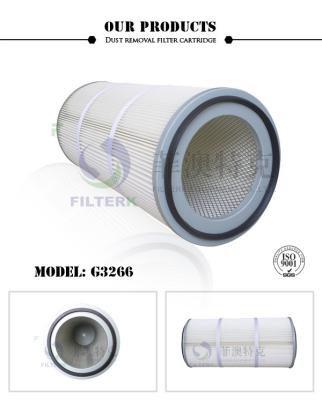 China Pleated Folding Industrial Extractor Filters , 324 * 213 * 660mm Dust Filter Cartridge for sale