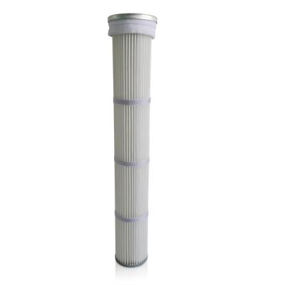 China Steel Top Loader Pleated Filter Bags With Galvanized Steel Bottom End Cap for sale