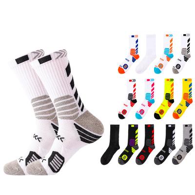 China Low MOQ Logo Compression Socks Super Running Sports Men Custom Recycling Terry Sports Breathable Whale Elite Crew Basketball Socks for sale