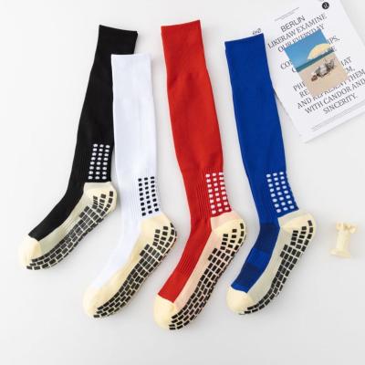 China OEM Breathable Whale Logo White Over Knee High Custom Sport Compression Boots Anti Slip Crew Football Grip Mens Non Slip Football Socks for sale