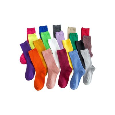 China Whale QUICK DRY Women's Breathable Spring Socks Womens 100% Cotton Solid Color Organic Colorful Crew Socks for sale