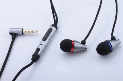 China metal earphone E1250 in-ear earphone fabric cable in  line-control headset portable earphone, earbud for mobile phone for sale