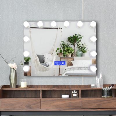 China Wall Mounted Lighted Bulbs Makeup Vanity Hollywood Mirror With Light Bulbs for sale