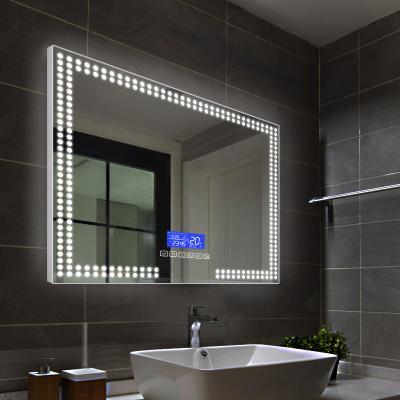 China Magnifying Wall Mounted LED Illuminated Makeup Bathroom Mirror With Fog Light Function for sale