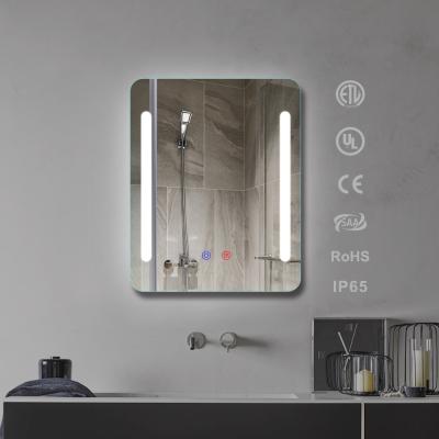 China ABS Frame Rectangle Touch Sensor Magnifying Vanity Led Mirror Wall Mirror Light Bath for sale