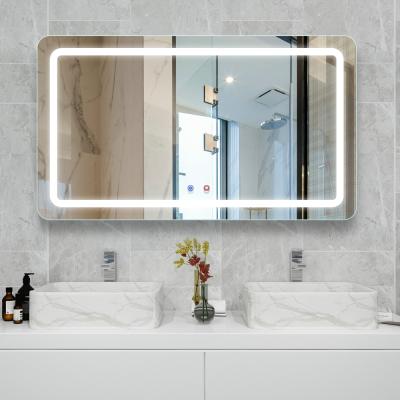 China 130X75cm Rectangle Aluminum Frame Bathroom Magnifying Nordic Led Vanity Mirror With Lights for sale