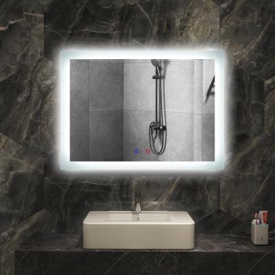 China High level hotel home touch magnifying aluminum fog light switch led bathroom backlit vanity mirror for sale