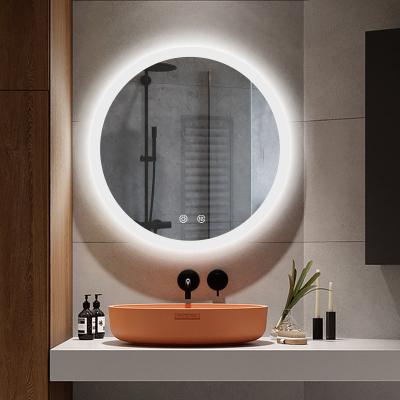 China Custom Dimmable Wall Mounted Bathroom Magnifying Backlit Illuminated Touch Screen Led Mirror for sale