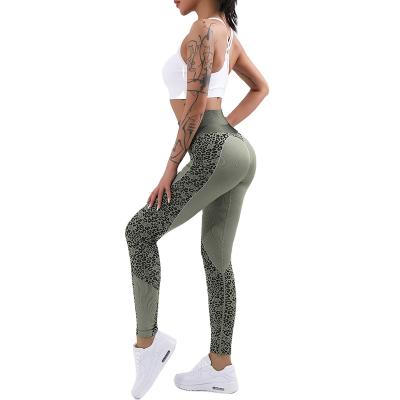 China European and American Breathable Leopard Print Yoga Seamless Pants for sale