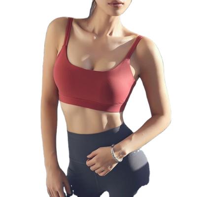 China OEM Breathable Soft Compression Women Yoga Full Support Bra With Removable Cups Wholesale Sports Bra for sale